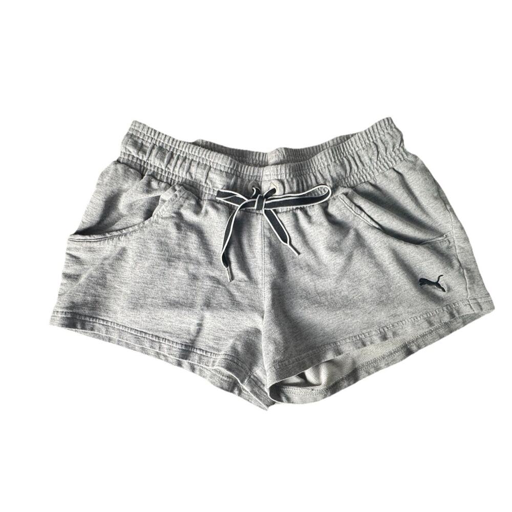 Puma Womens Micro Mini Shorts Gray Athleisure Hot Girl Gym Y2K Low Rise Medium